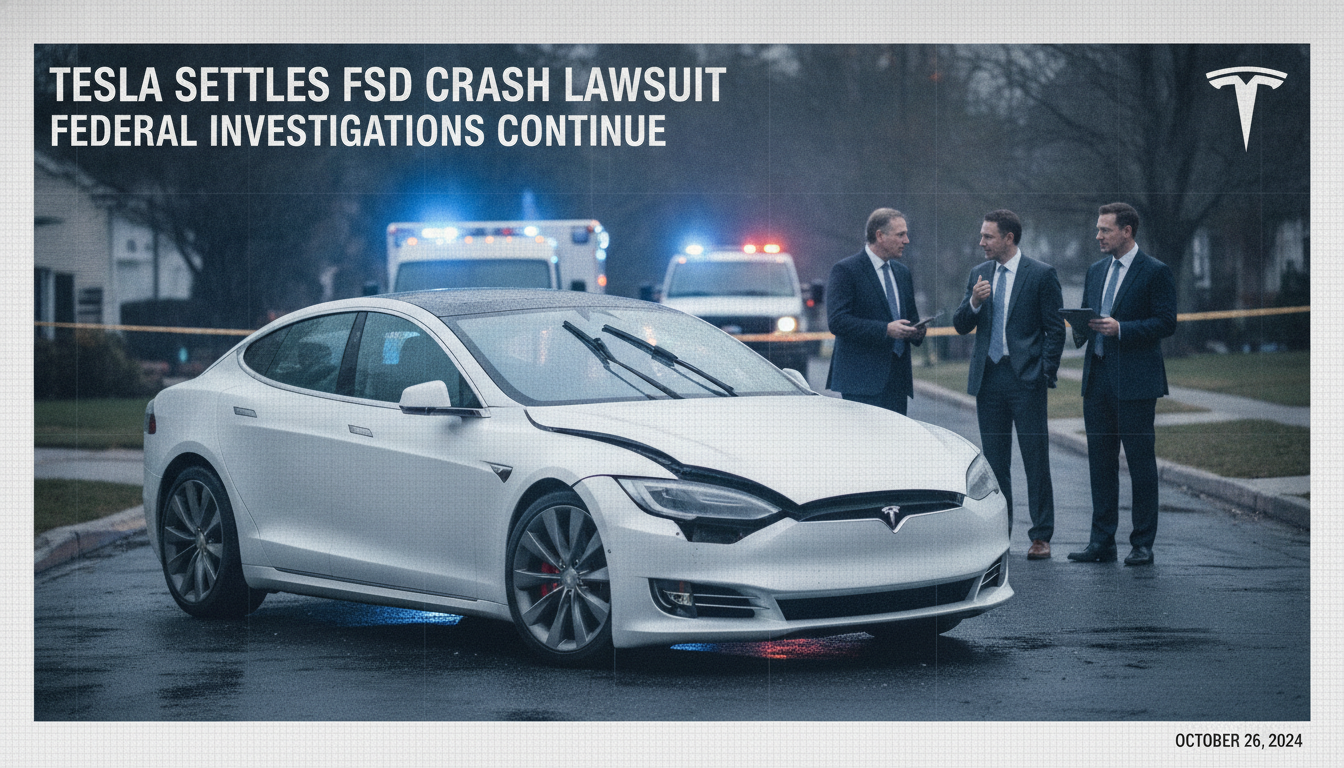 Tesla settles FSD crash lawsuit as federal investigations continue
