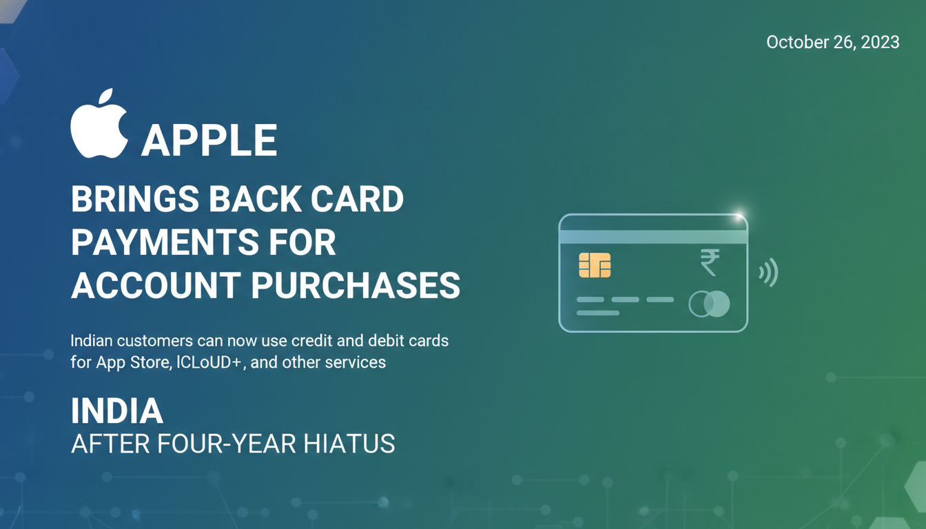 Apple brings back card payments for Apple Account purchases in India after a four-year hiatus