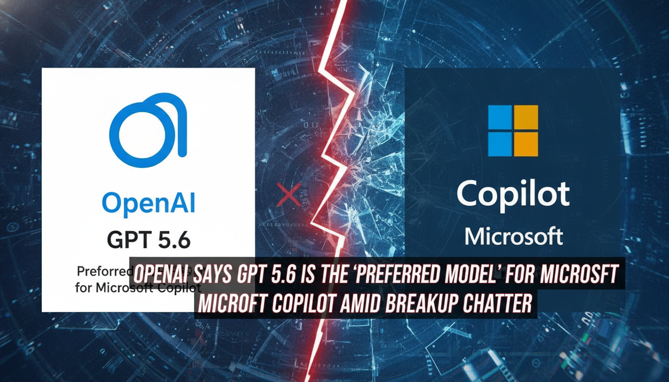 OpenAI says GPT 5.6 is the ‘preferred model’ for Microsoft Copilot amid breakup chatter