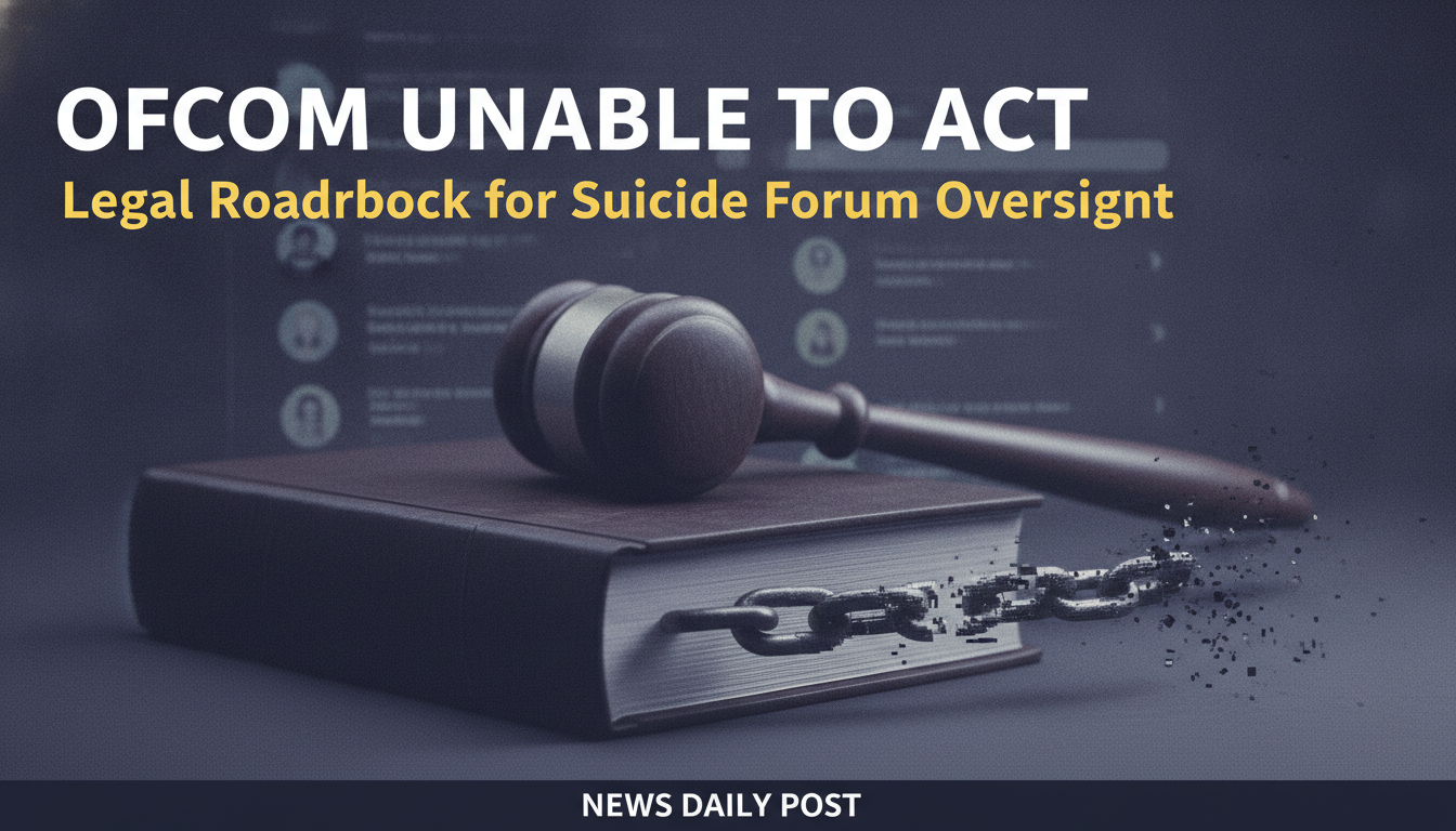 Ofcom unable to take further legal action against suicide forum