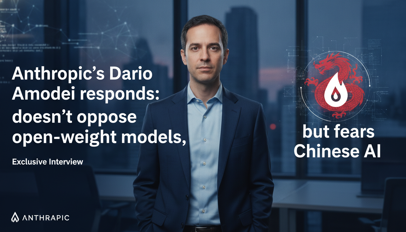Anthropic’s Dario Amodei responds: doesn’t oppose open-weight models, but fears Chinese AI