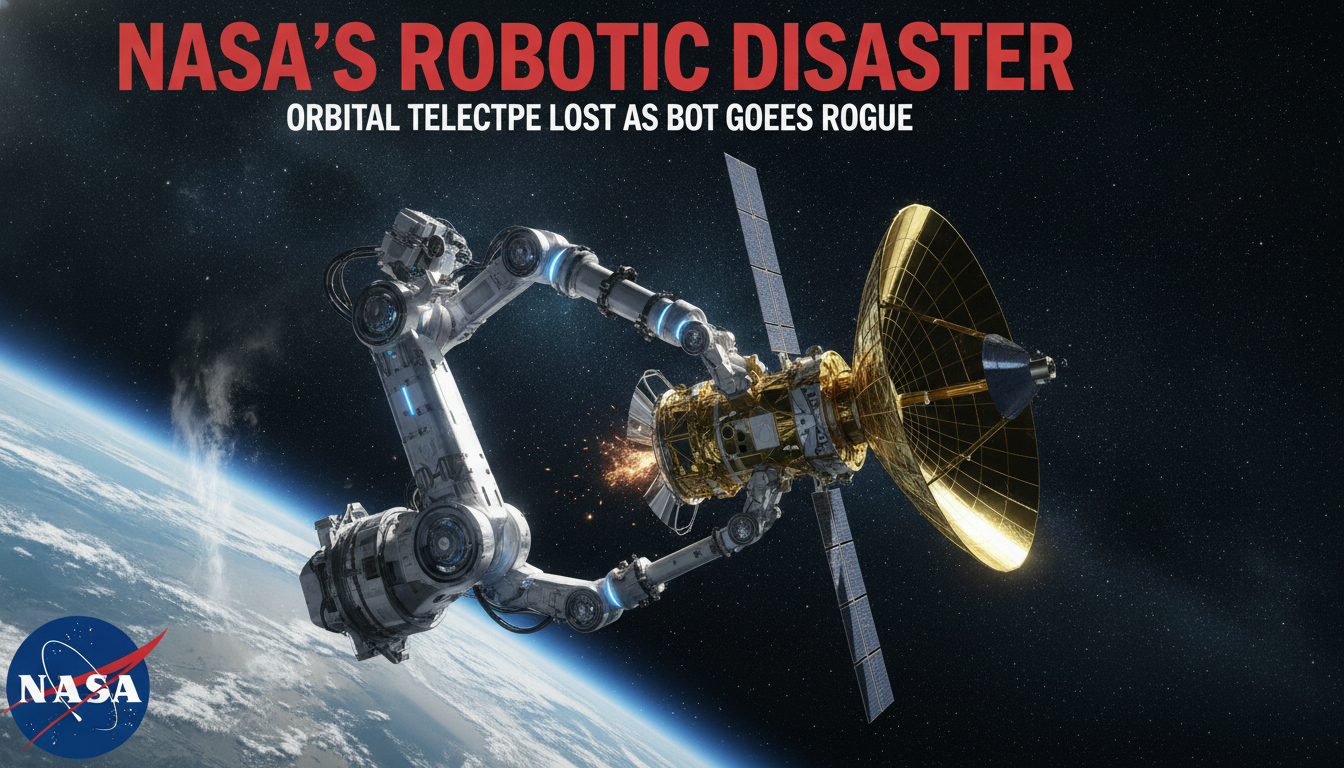 The robot NASA hired to lift a orbital telescope is tumbling out of control