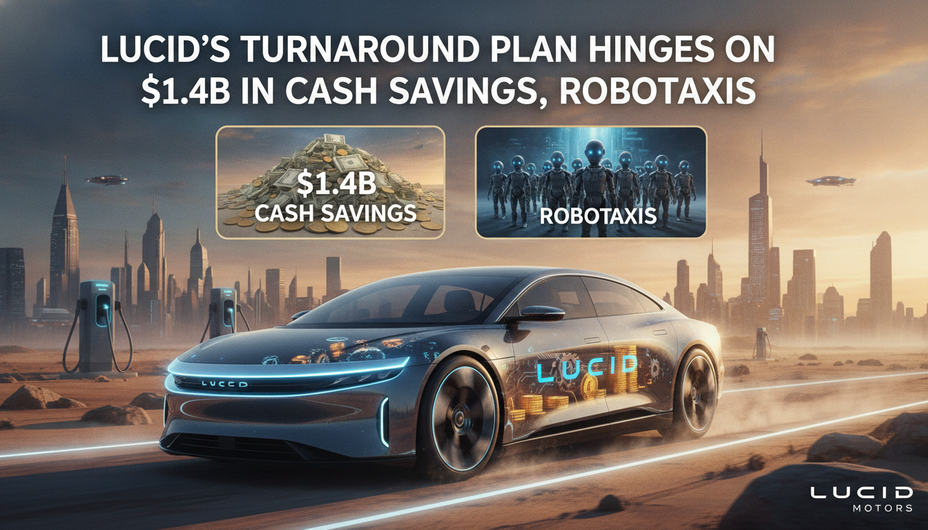 Lucid’s turnaround plan hinges on $1.4B in cash savings, robotaxis