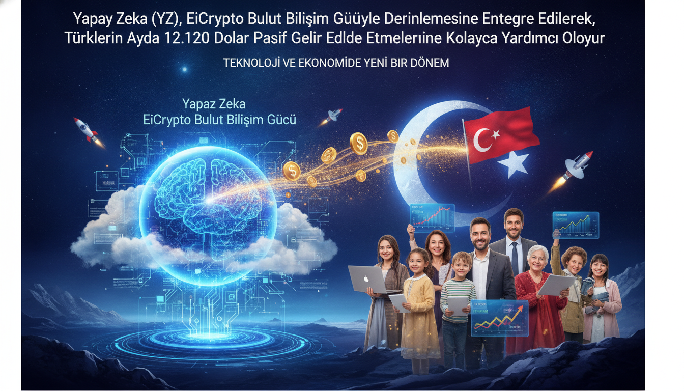 Yapay zeka (YZ), EiCrypto Bulut Bilişim Gücüyle Derinlemesine Entegre Edilerek, Türklerin Ayda 12.120 Dolar Pasif Gelir Elde Etmelerine Kolayca Yardımcı Oluyor