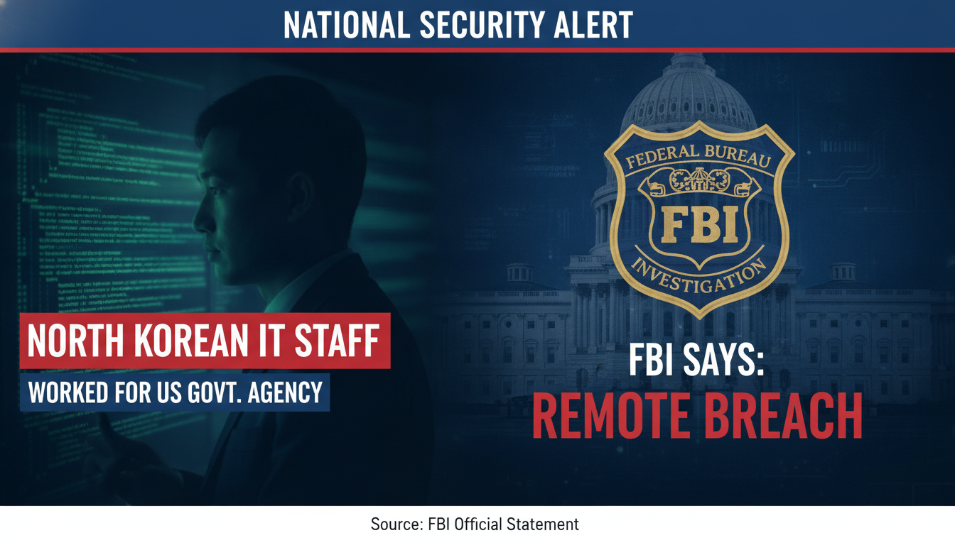 North Korean remote IT staffer worked for US government agency, says FBI