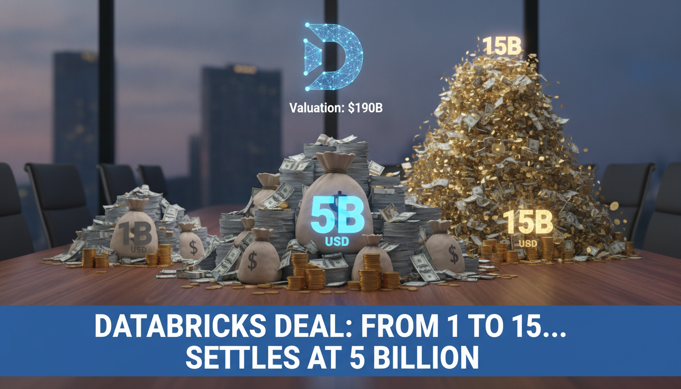 Databricks wanted to raise $1B, investors wanted $15B. It settled on $5B at a $190B valuation.