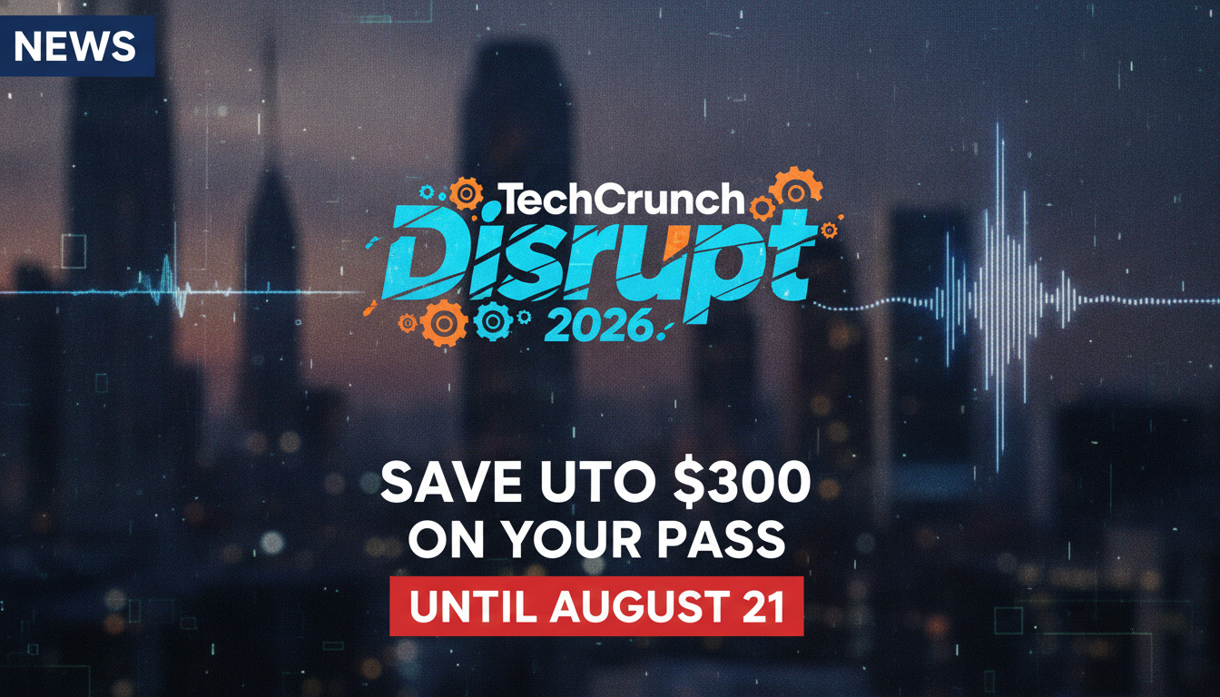 Save up to $300 on your TechCrunch Disrupt 2026 pass until August 21