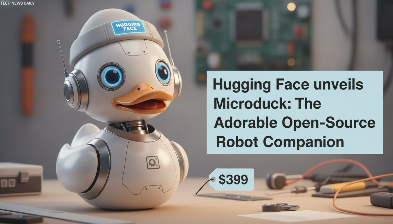 Hugging Face is selling a cute $399 open-source duck robot, Microduck