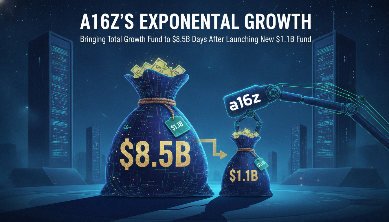 a16z brings growth fund to $8.5B days after launching new $1.1B fund