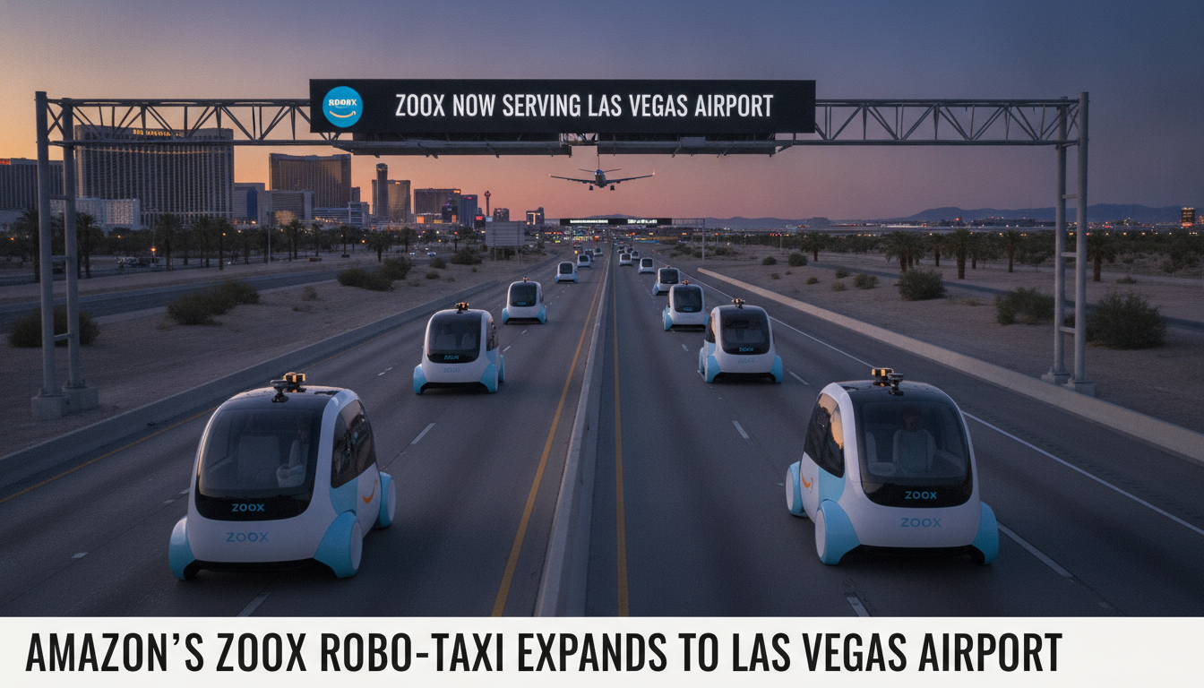Amazon’s Zoox expands its robotaxi service to Las Vegas airport