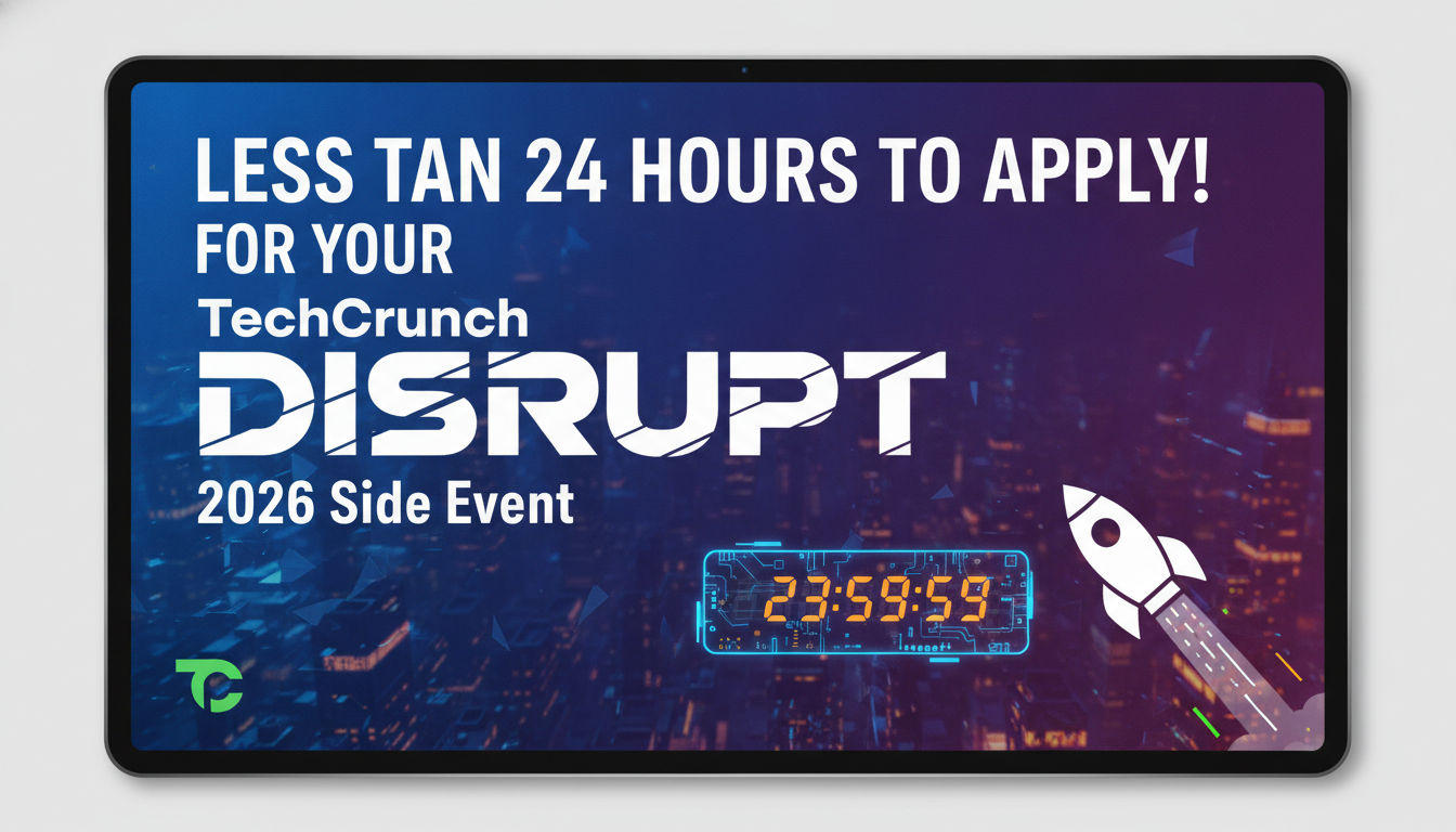 Less than 24 hours to apply for your TechCrunch Disrupt 2026 Side Event