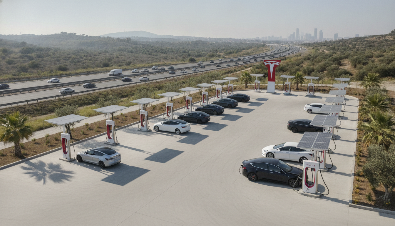 Tesla, Kocaeli'de 12 Üniteli Yeni Supercharger İstasyonunu Açtı