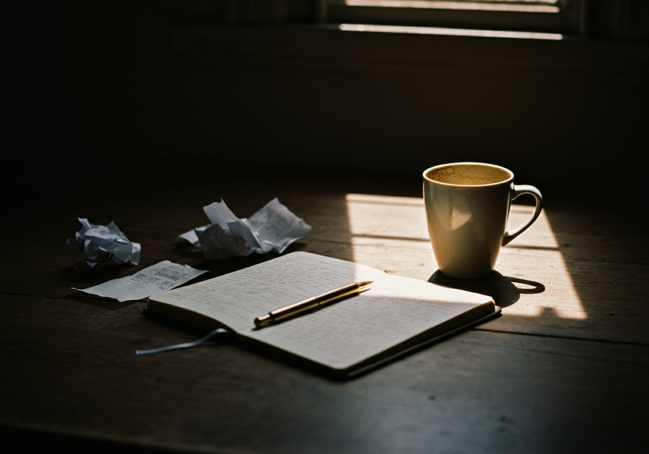 A candid lifestyle photograph shot in bright daylight featuring a person's hands holding a sleek metal credit card next to a laptop screen displaying a complex spreadsheet of monthly expenses, shallow depth of field.