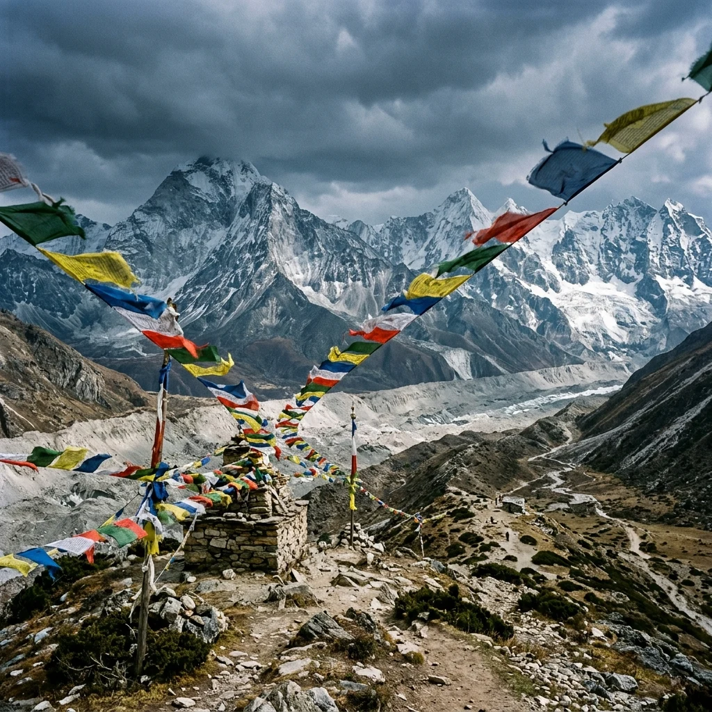 Panoramic landscape of a high-altitude Himalayan pass