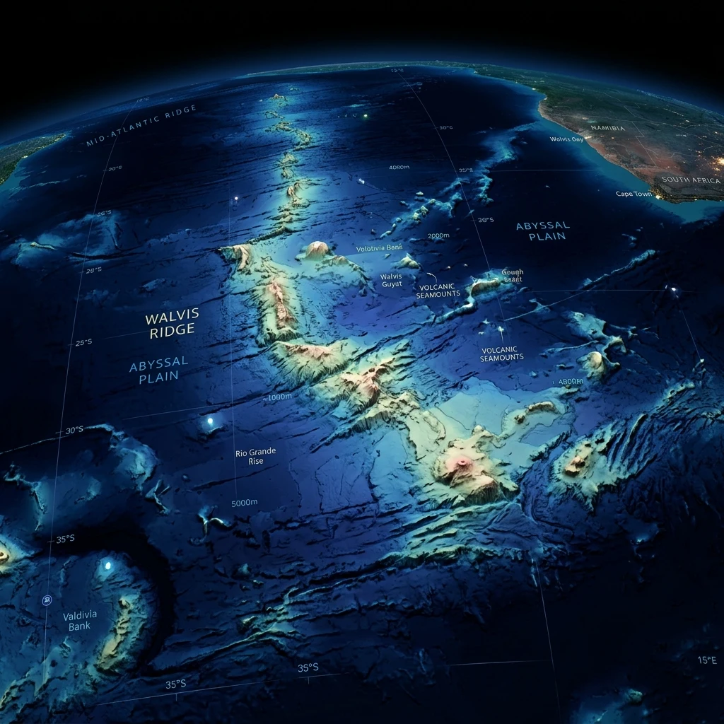 Underwater mountain range map visualization