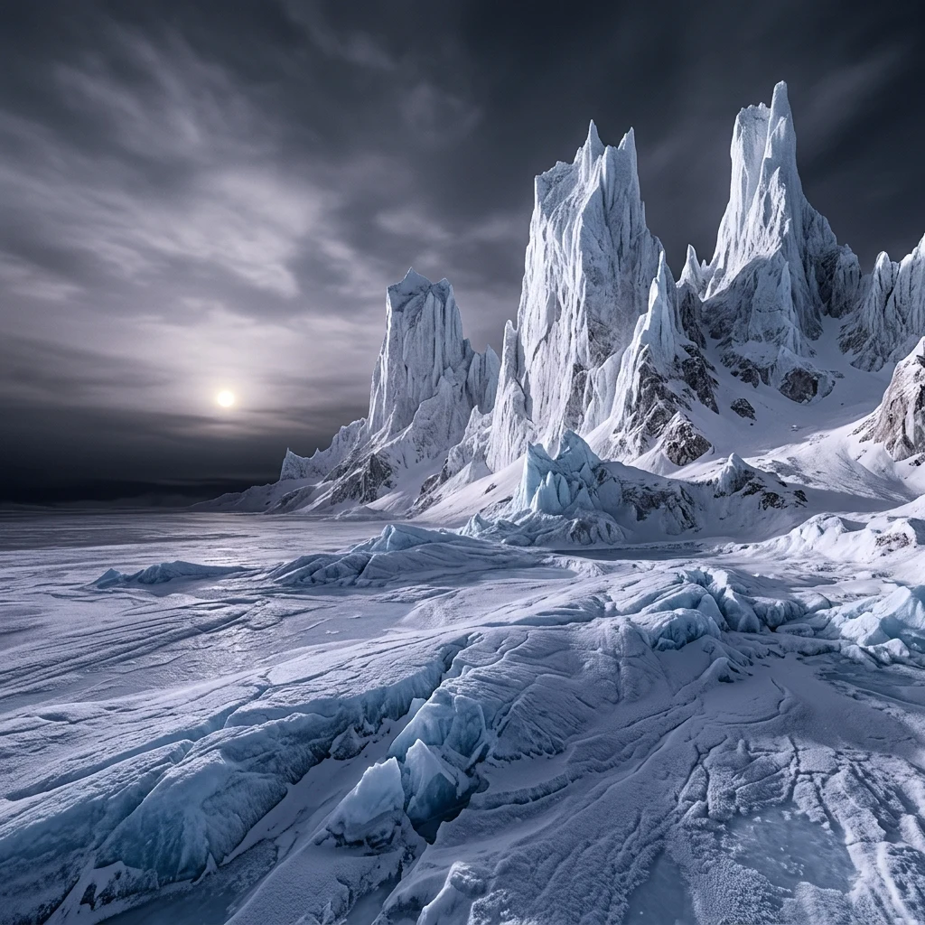 A scientific graphic detailing how icebergs of lighter water-ice float in denser frozen…