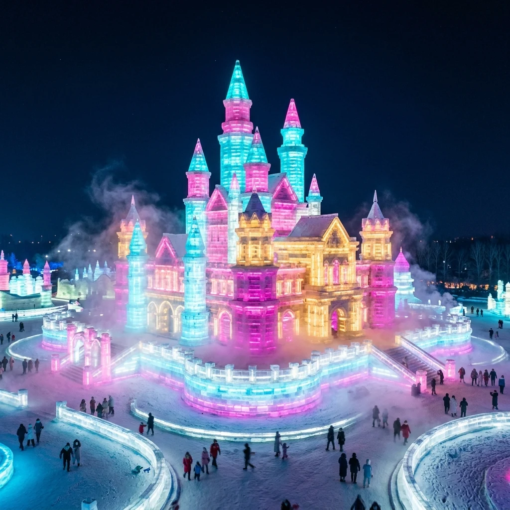 A winter light festival in Harbin