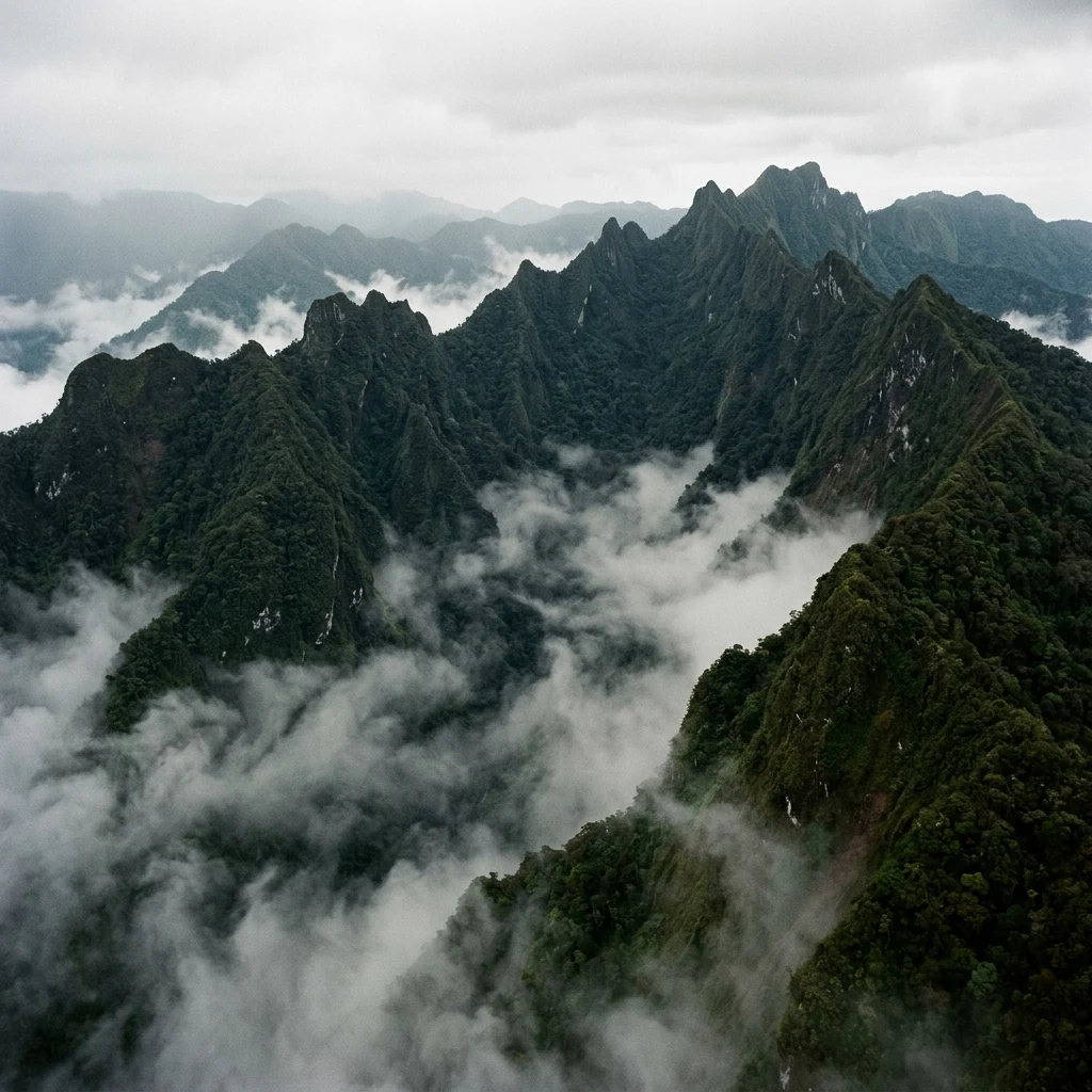 An aerial drone shot of the isolated