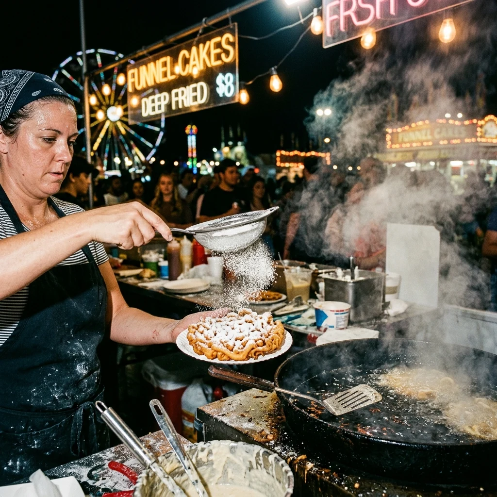 A night carnival food alley