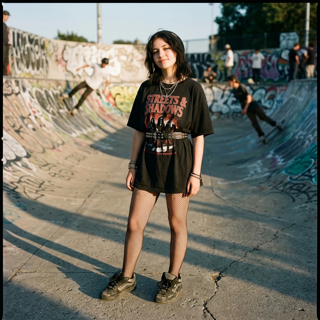 Skater at a concrete park during sunset