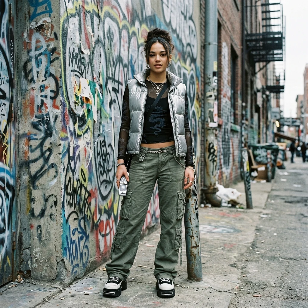 Urban style in a graffiti covered alley