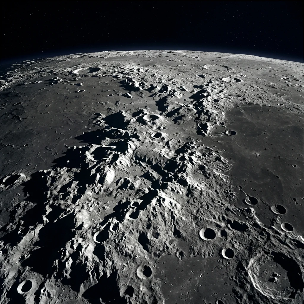 A high-resolution lunar orbiter photograph of Montes Caucasus
