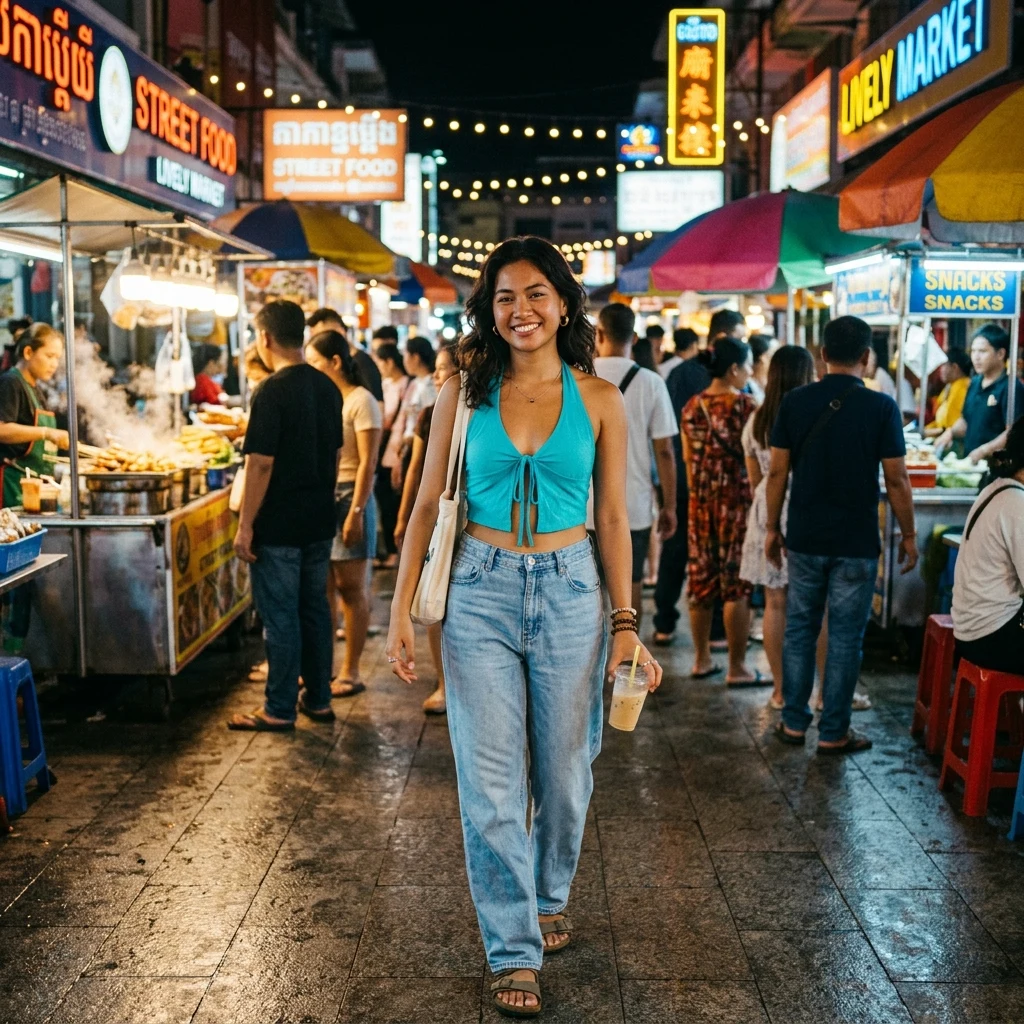 Vibrant style at a bustling night market