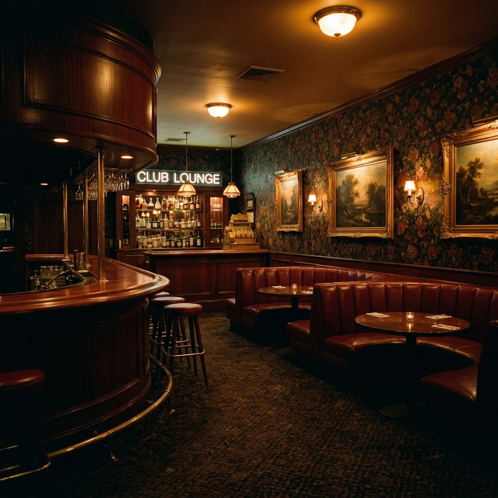 An empty classic supper club bar