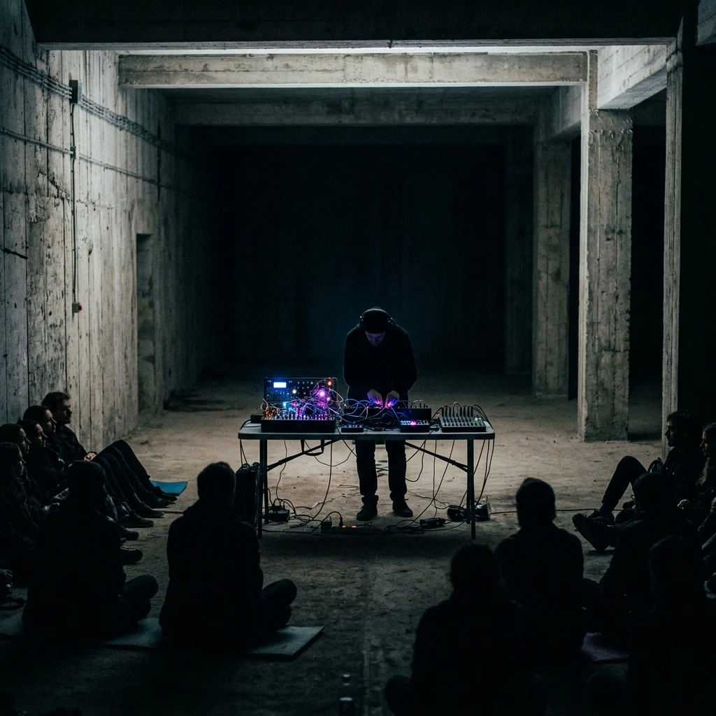 A late-night ambient music set in a repurposed cold-war bomb shelter in Tallinn