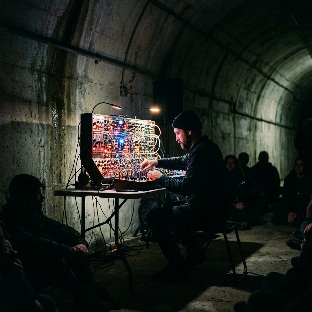 A late-night ambient music set in a repurposed cold-war bomb shelter in Tallinn