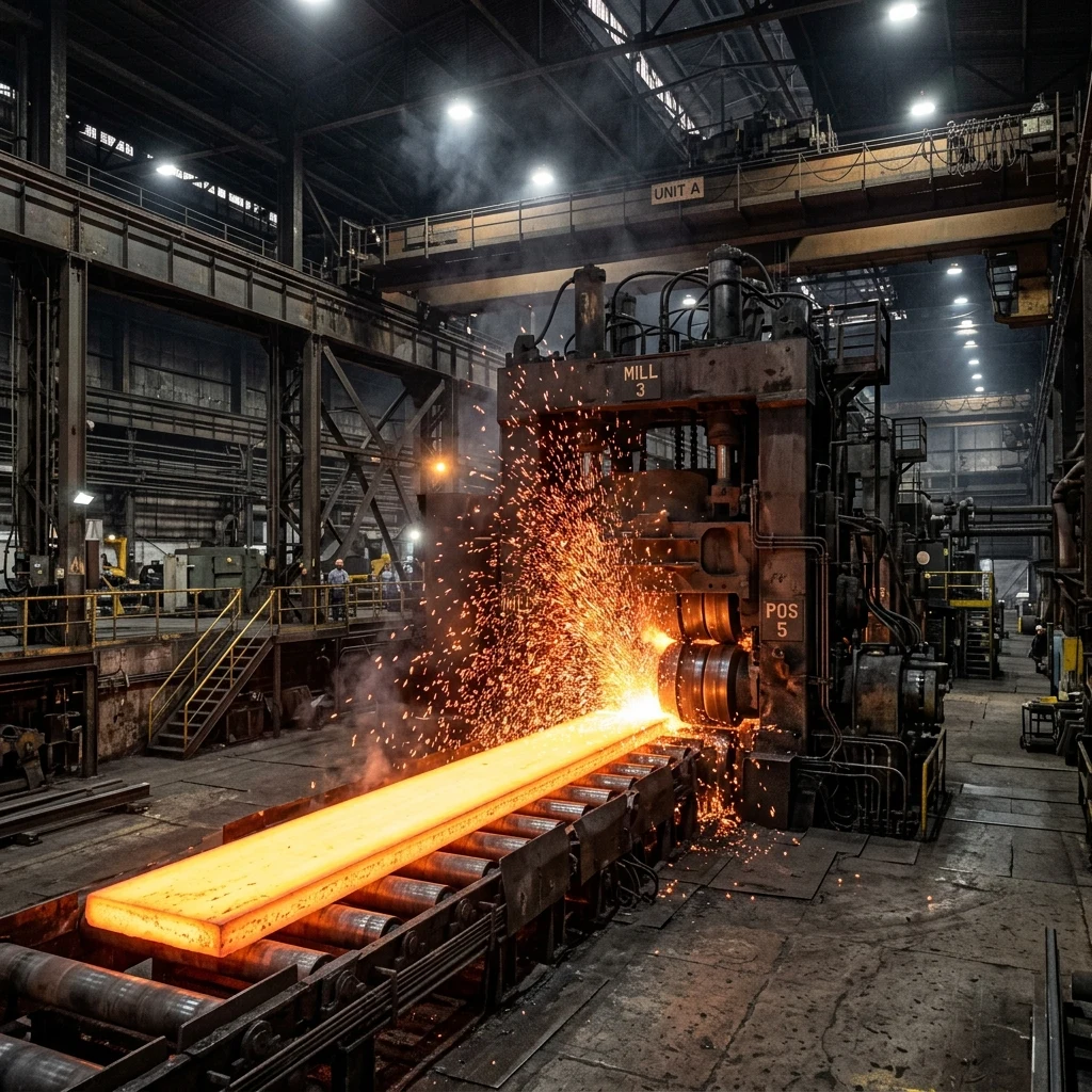 An automated steel mill interior
