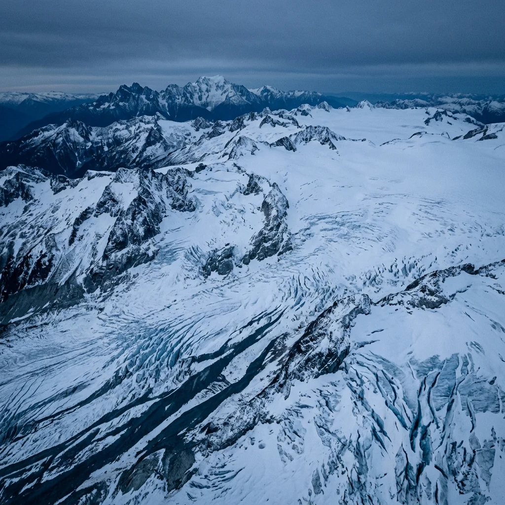 An aerial photograph of a massive