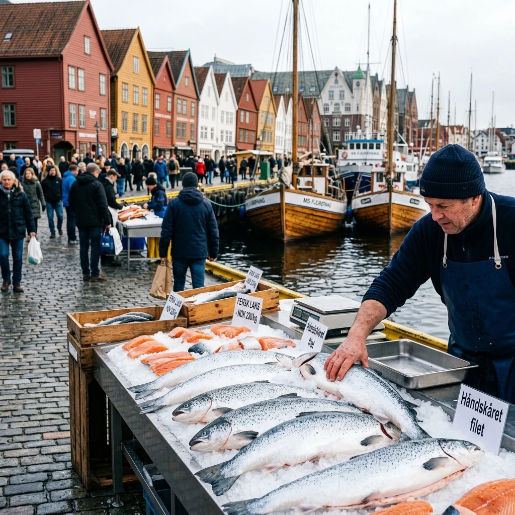 A fish market in Bergen