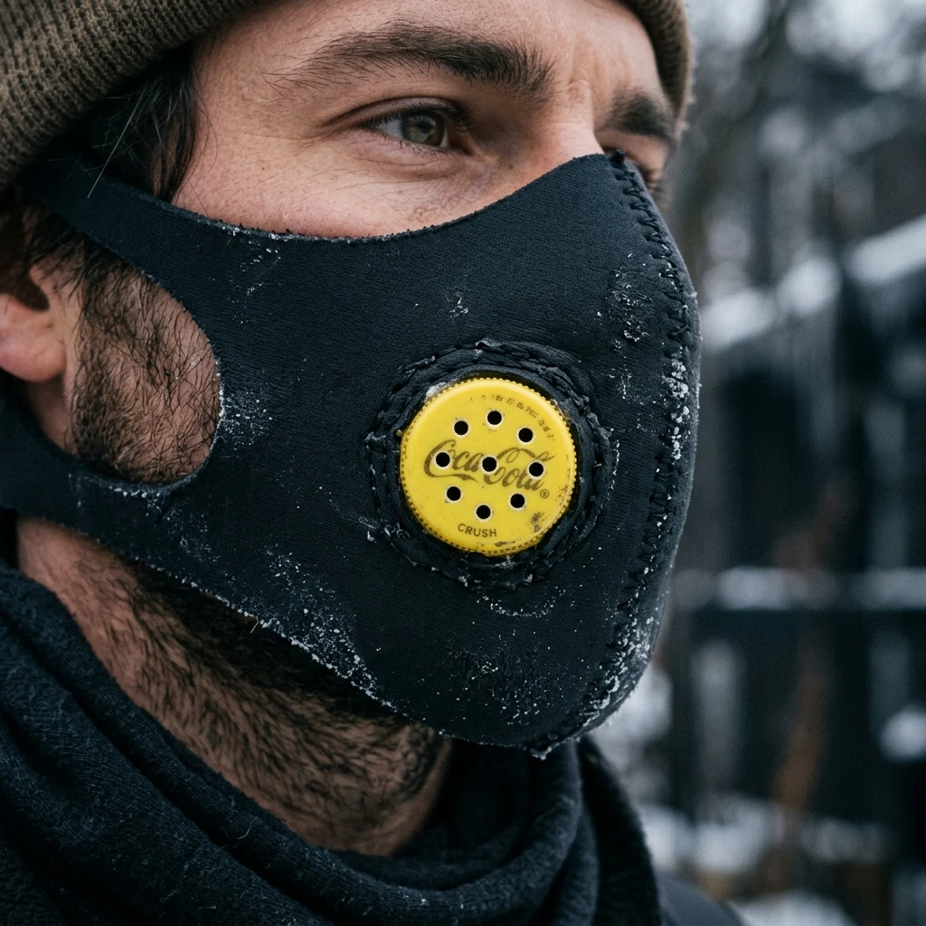 Handmade mask made from recycled materials