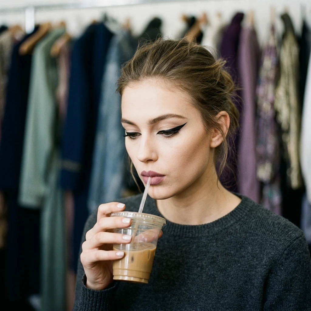 Quiet moment backstage at a photo shoot