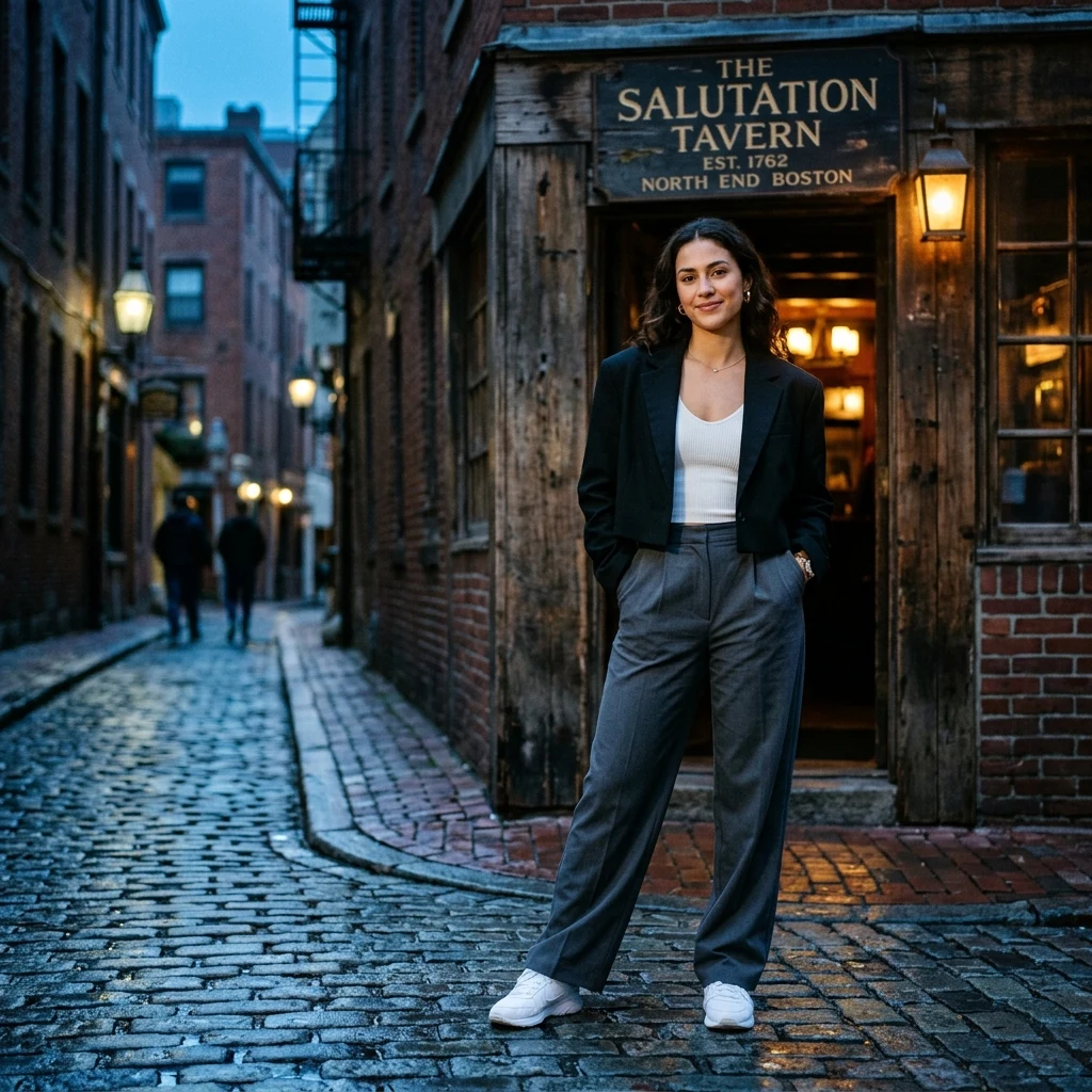 Modern fashion in a city alley