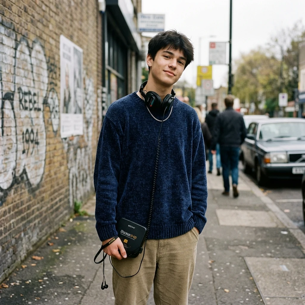 Casual person with a portable music player