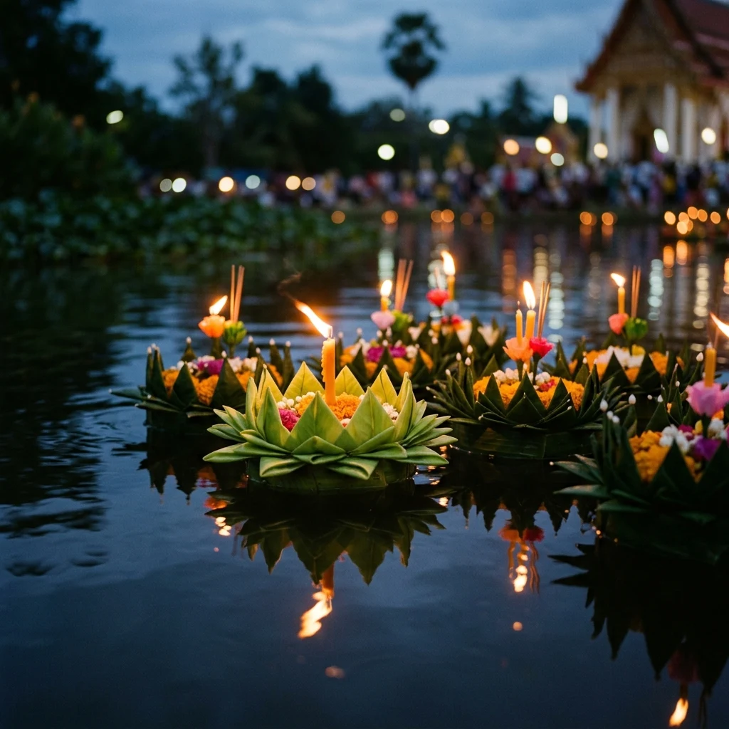 A traditional Loy Krathong evening