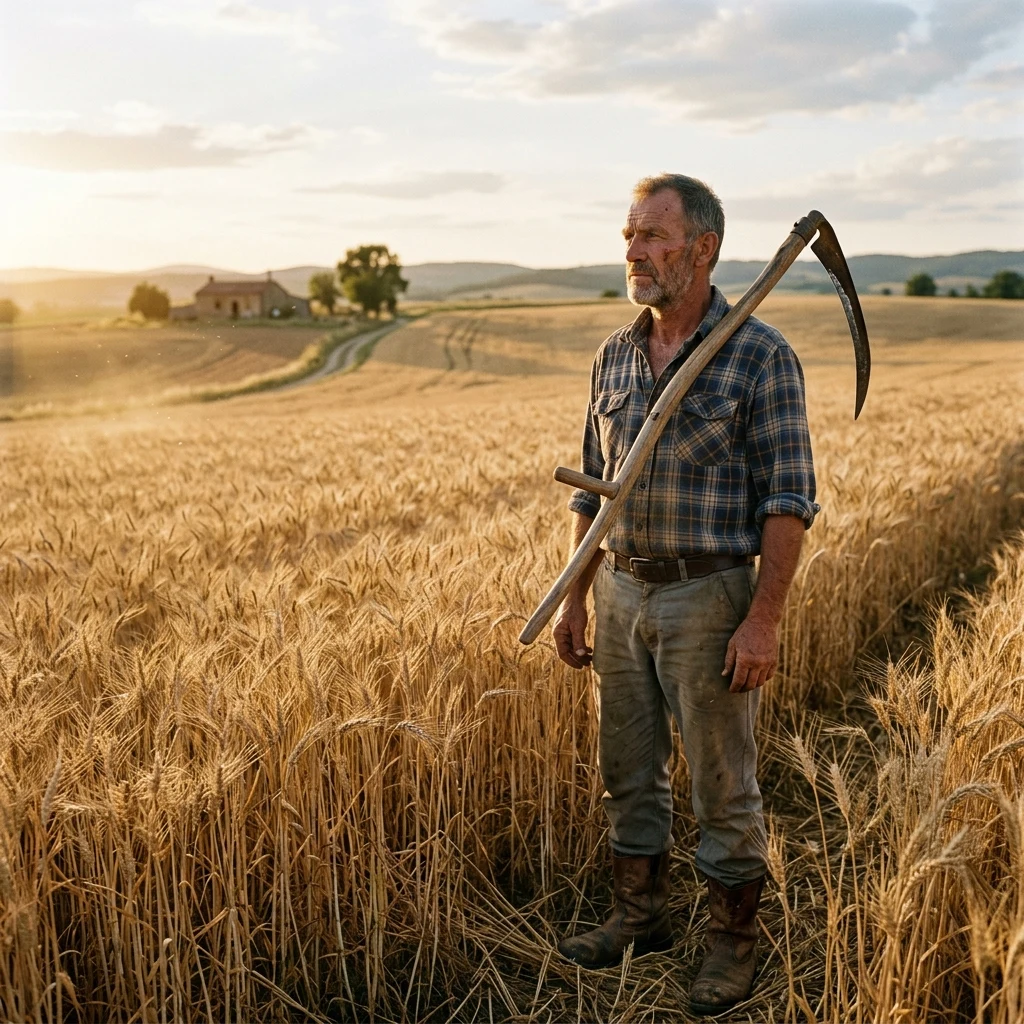A retired soldier turned farmer in his fifties