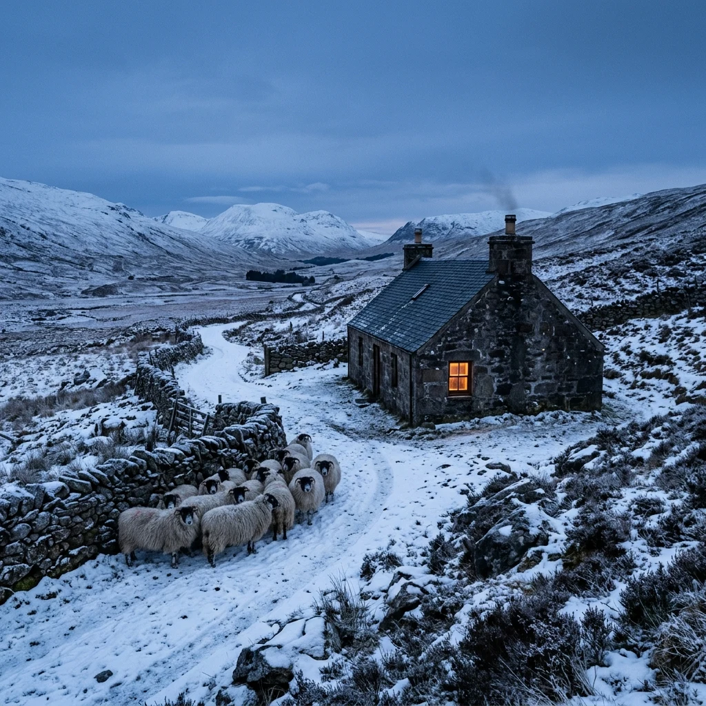 A Highland croft in winter
