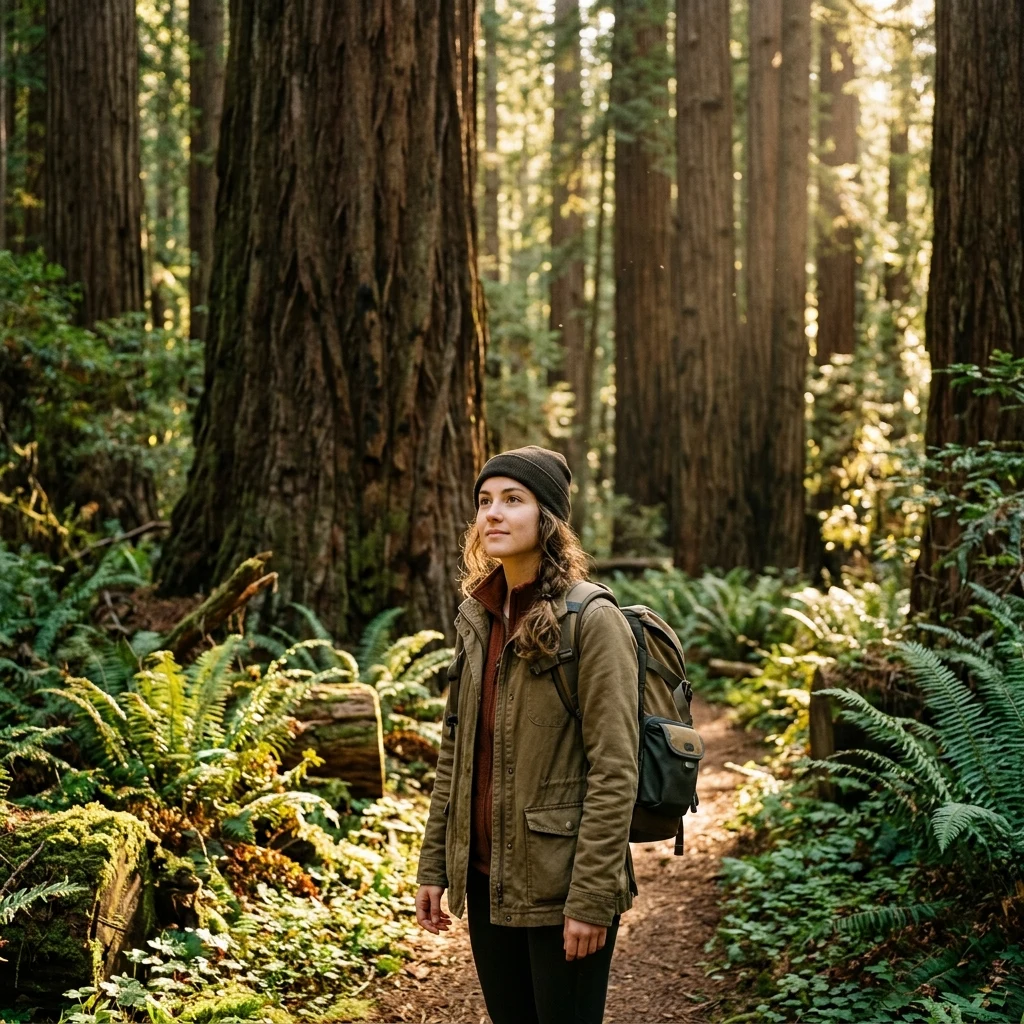 Nat Geo photography of a pretty girl in a forest
