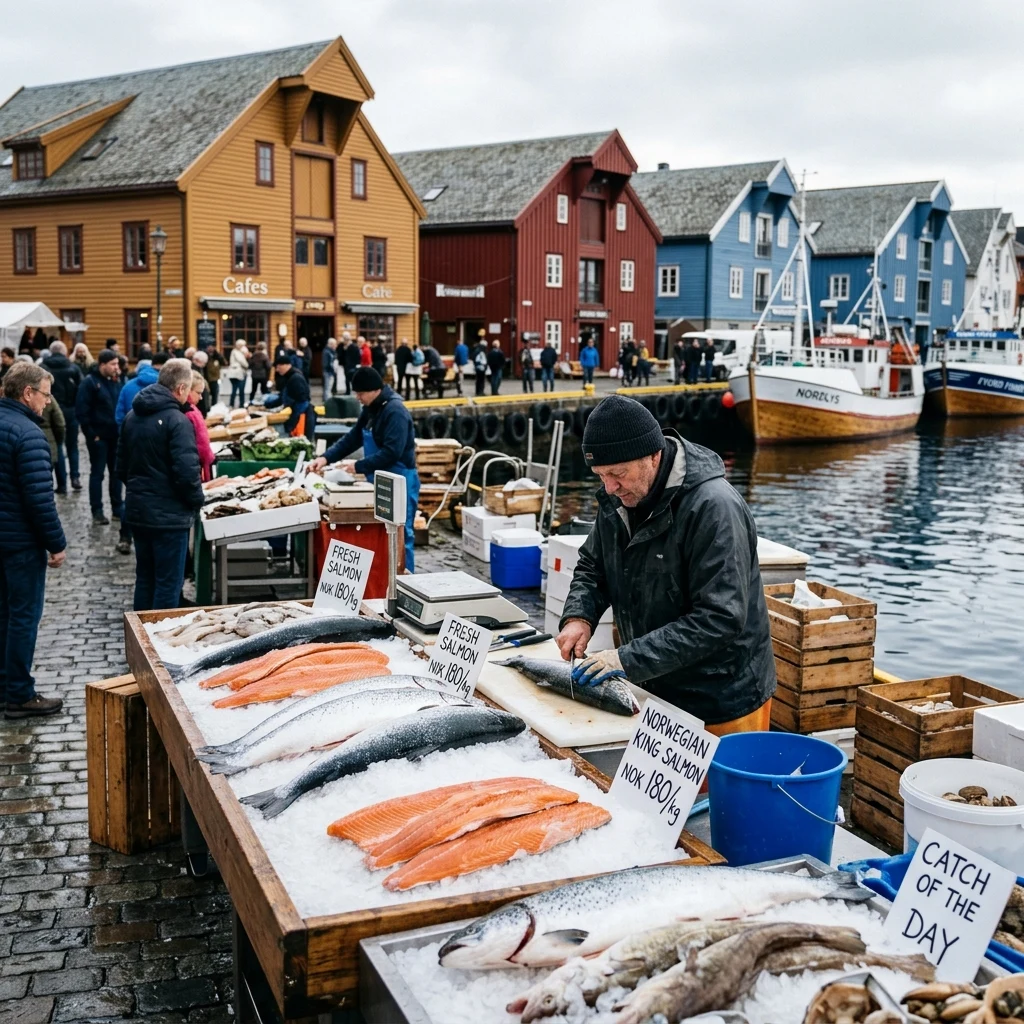Fresh fish at a harbor market