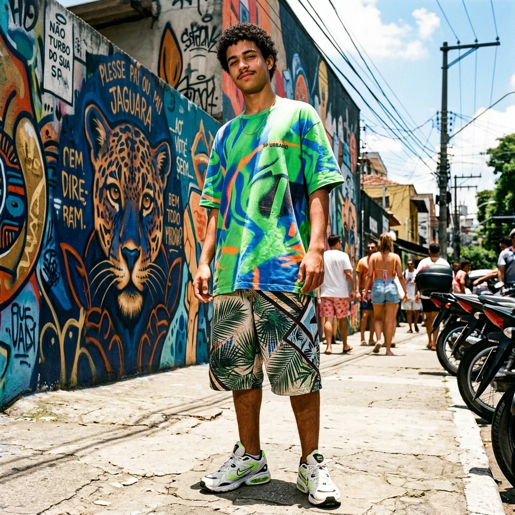 Energetic summer afternoon on a city street