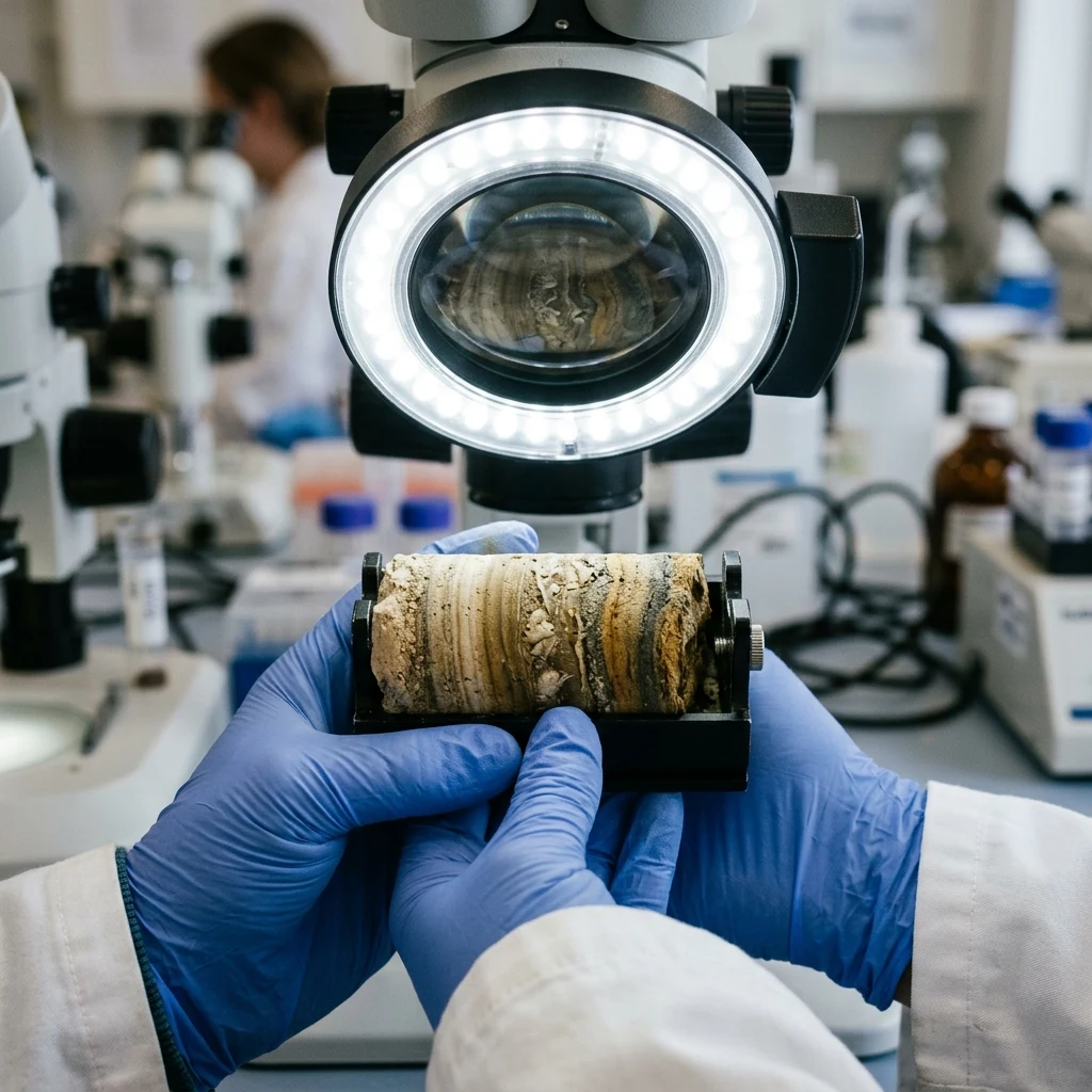 Scientists examining fossilized deep-sea plankton cores drilled from the Lord Howe Rise