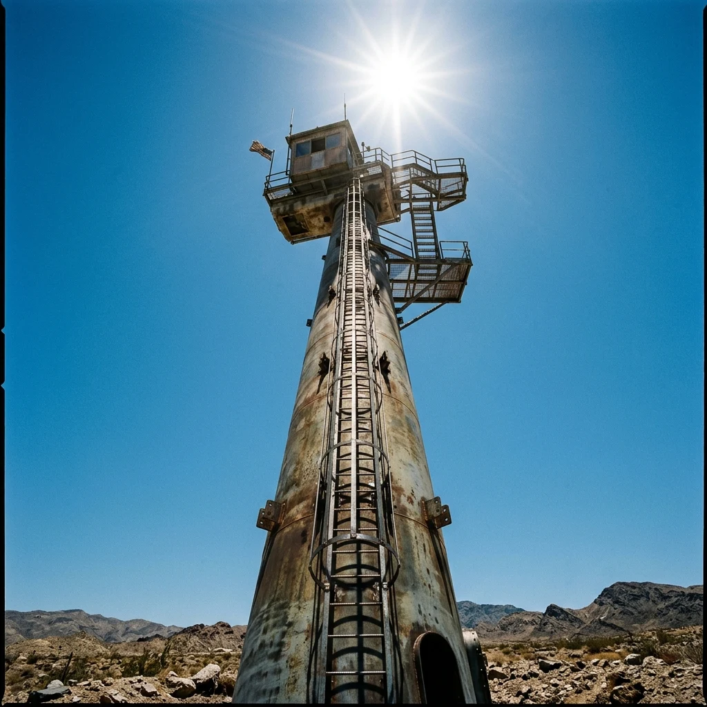 A wind turbine nacelle converted into a watchtower