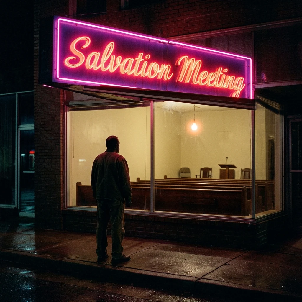 A traveling storefront preacher in a small southern town