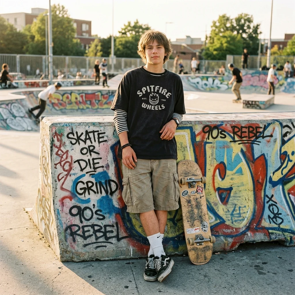 Skater leaning against a graffiti wall