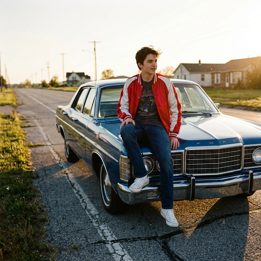Golden hour on a quiet suburban road