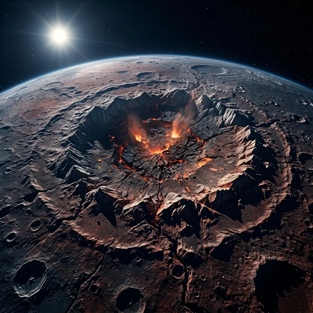 A scientific diagram showing the shockwave dynamics of the massive asteroid impact that…