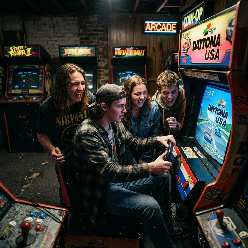 A 1990s basement amusement arcade